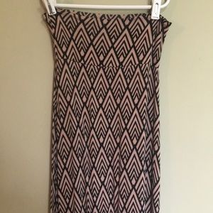 Pink Tribal Print Maxi Skirt
